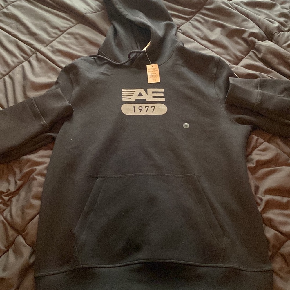 American Eagle Men 24/7 Small Black Hoodie NWT